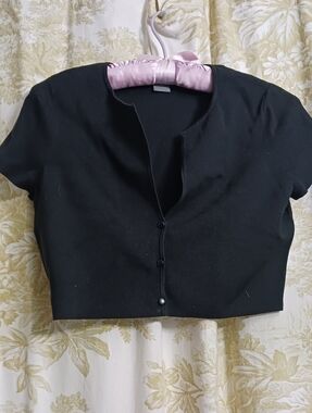 Ann Taylor SILK cropped Short Sleeve Cardigan.